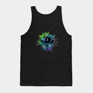 Displacement Abstract Flower Tank Top